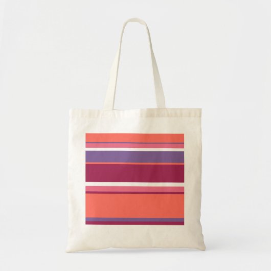 Tote Bag Corail vivant, rouge et violet (Devant)