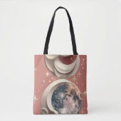 Tote Bag Coral Moon Warm Vibrant Aesthetic (Devant)