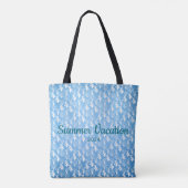 Tote Bag Coraux blancs sur fond bleu (Dos)