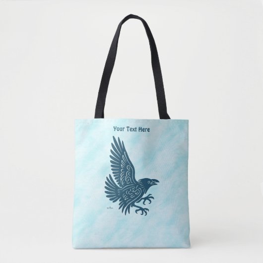 Tote Bag Corbeau bleu dansant (Devant)