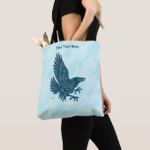 Tote Bag Corbeau bleu dansant (De près)