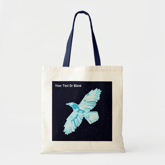 Tote Bag Corbeau bleu sur étoiles (Devant)