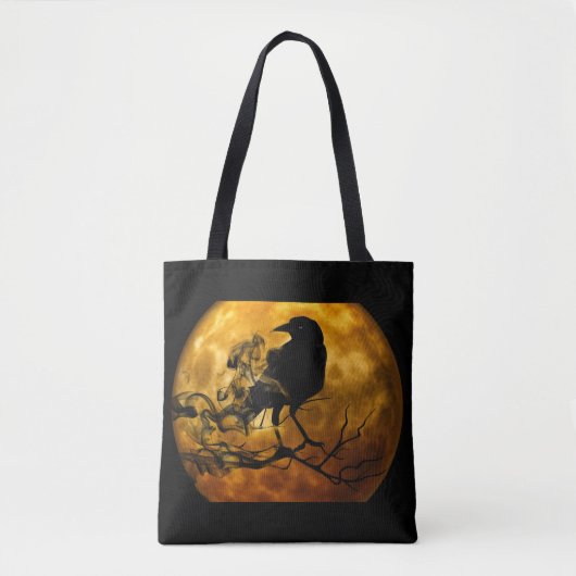 Tote Bag Corbeau et moisson chute de lune (Devant)