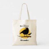 Tote Bag Corbeau noir effrayant Halloween (Dos)