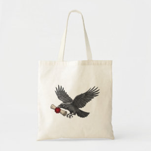 Tote Bag Corbeau portant une lettre d'amour Oiseau messager