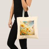 Tote Bag Coréopsis et devis (Devant (produit))