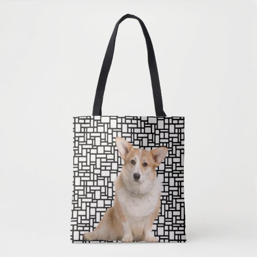 Tote Bag Corgi Abstrait mignon (Devant)