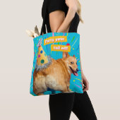 Tote Bag Corgi Butt Birthday Hat (De près)