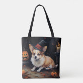Tote Bag Corgi Citrouilles Halloween Épouvantable (Dos)