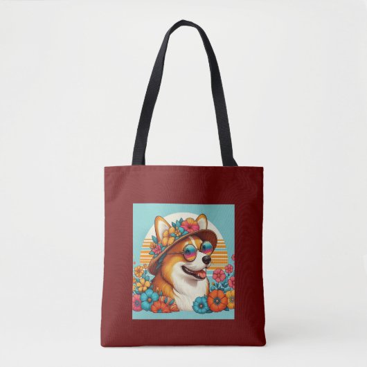 Tote Bag Corgi de fleurs (Devant)