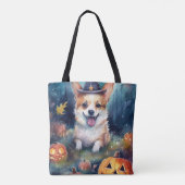 Tote Bag Corgi d'Halloween avec la peur Citrouille (Dos)