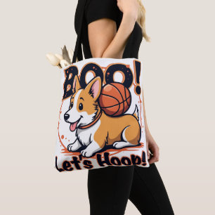 Tote Bag Corgi Howls : Boo ! Hoop !