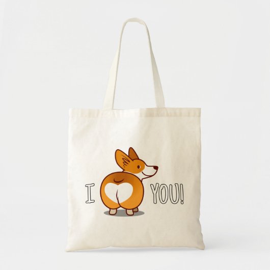 Tote Bag Corgi - Je vous aime (Devant)