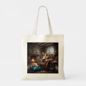 Tote Bag Corgi lit à un chat (Dos)