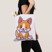Tote Bag Corgi mûre avec os (De près)