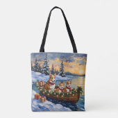 Tote Bag Corgi Noël Bateau Fêtes (Dos)