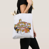 Tote Bag Corgi Ramen Sushi (De près)