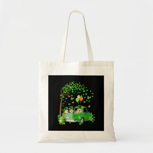 Tote Bag Corgi St Patrick Day Green Truck Under (Devant)