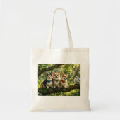 Tote Bag Corgis et oiseau (Devant)
