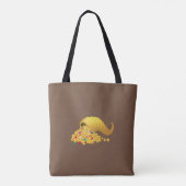 Tote Bag Corne d'abondance dorée moderne sur fond marron (Dos)