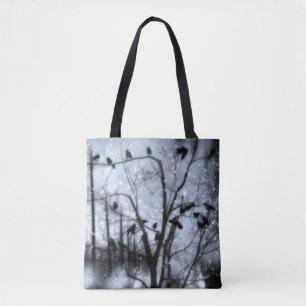 Tote Bag Corneille en chute de neige