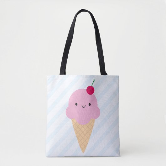 Tote Bag Cornet de crème glacée de Kawaii (Devant)