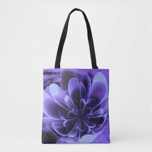 Tote Bag Corolla Bleue Stimulée Pétales (Devant)