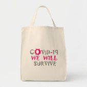Tote Bag Corona Nous survivrons à la pandémie mondiale COVI (Devant)