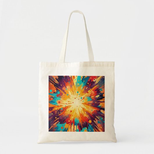 Tote Bag Cosmic Burst Abstract Splatter Art (Devant)