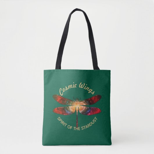 Tote Bag Cosmic Dragonfly • Galaxy Wings & Nebula Trails (Devant)