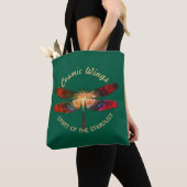 Tote Bag Cosmic Dragonfly • Galaxy Wings & Nebula Trails (De près)