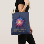 Tote Bag Cosmic Lotus Flower | Galaxy Bloom Energy (De près)
