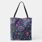 Tote Bag Cosmic Snow Storm: Abstract Maximalism Art (Dos)