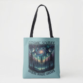 Tote Bag Cosmic Solitude Galaxy Forest • Moon Phases (Devant)