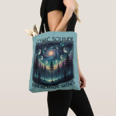 Tote Bag Cosmic Solitude Galaxy Forest • Moon Phases (De près)