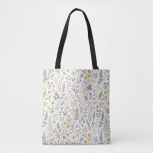 Tote Bag cosmos délicate tige aérienne florale élégante nat