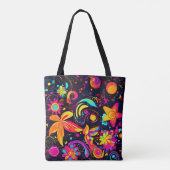 Tote Bag Cosmos floraux psychédéliques (Dos)