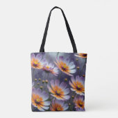 Tote Bag Cosmos orange et violet Abstrait (Dos)