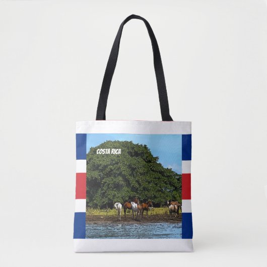 Tote Bag Costa Rica - Chevaux au bord de l'eau (Devant)