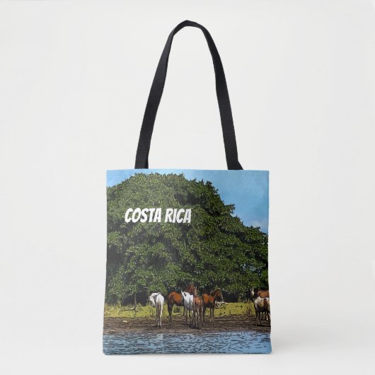 Tote Bag Costa Rica - Chevaux au bord de l'eau (Devant)