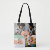 Tote Bag Costom Modern Best Mom Ever 4 Collage photo (Devant)