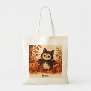 Tote Bag Costume de chauve-souris de chouette mignon Hallow