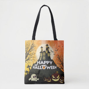 Tote Bag Costume Maison Hantée éffrayante nuit Ciel Hallowe