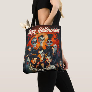 Tote Bag Costumes et cocktails du milieu du siècle Hallowee
