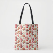 Tote Bag Cosy Christmas Cocoa and Gingerpain Motif (Devant)