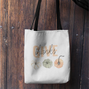 Tote Bag Cosy Pastel Donner Merci et Citrouille