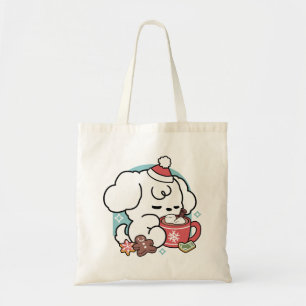 Tote Bag Cosy Puppy Dreams - Chocolat chaud et Noël
