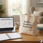 Tote Bag Cotation de café Enseignement Répéter | Gif d'ense