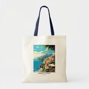 Tote Bag Côte d'Amalfi Italie Voyage Rétro Style Vintage