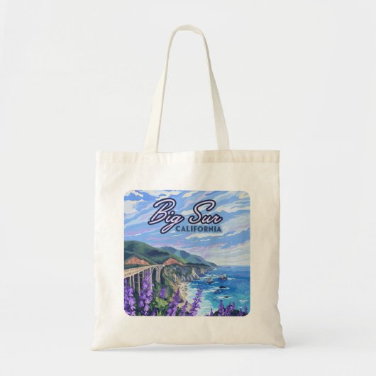 Tote Bag Côte de Big Sur Californie Retro Côte Ouest (Devant)